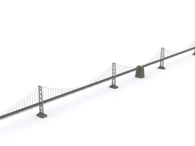 Oakland Bay Bridge Low-poly 3D model
