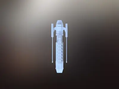 Sci-Fi War spaceship Low-poly 3D model