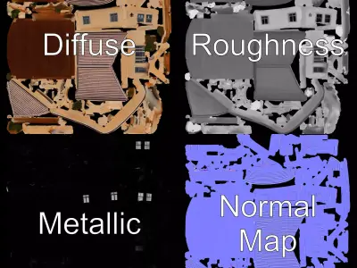 Charming Cottage model pack Low-poly 3D model