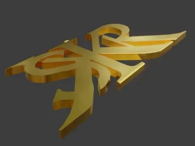Pendant gold logo 3D print model