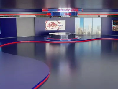 Virtual TV News Studio 3D model order