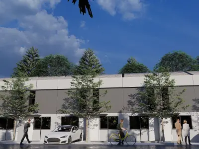 Narrow Modern House 3D Model 3 3 x 11 5 M Skp Lumion and DWG 3D model