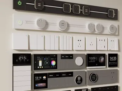 Lighting panel charging socket 3D model 3D model