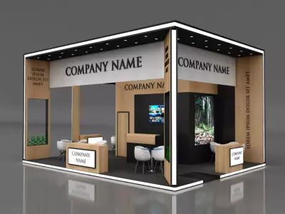Booth Exhibition Stand Stall 8x6m Height 450 cm 3 Side Open 3D model