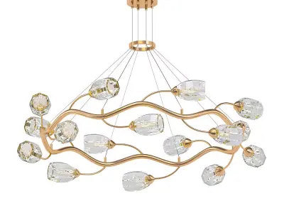 ADRIANNA gold chandelier with clear crystals 3D model