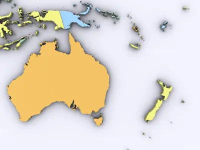 Map of Asia and Oceania 3D model