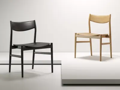 Kamuy Side Chair Wooden 3D model