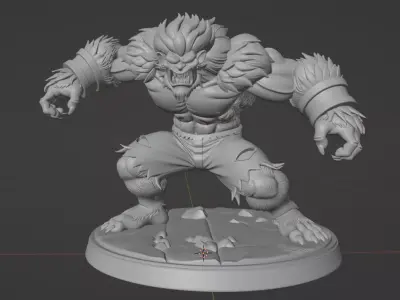 Street Fighter Blanka Inspired Beast Warrior - 3D STL File 3D print model