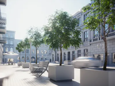 Trees in pots 3D model