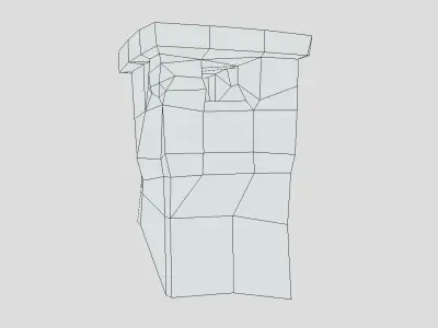 Game Ready Lowpoly Pack 1 concrete block with holes in it Low-poly 3D model