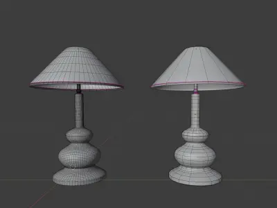 White stone table lamp 3D model