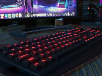 Computer Gaming Desktop PC Low-poly 3D model