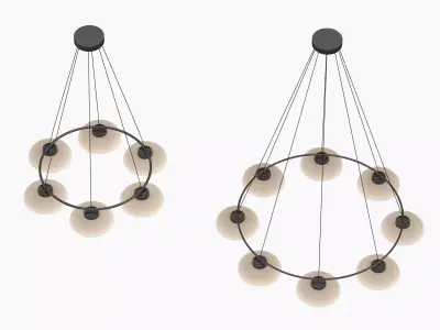 Devorm Straight Ring  Dome Pendant Lamps 3D model