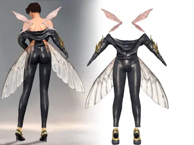 Full Fly Character Costume Outfit Low-poly 3D model