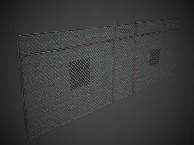 Wire Fence PBR Low Poly Low-poly 3D model