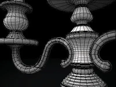 Candelbra Set three silver candelabra 3D model