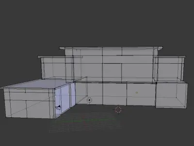 House building in snow Low-poly 3D model