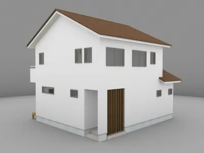 House model for background 22 Low-poly 3D model