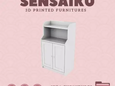 HAUGA Cabinet with Doors for Miniature Dollhouse IKEA 3D Print 3D print model