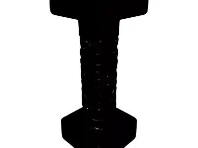 Golden Ornate Pillar Architectural Element Low-poly 3D model