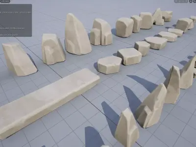 36 Stylized Rocks Low-poly 3D model