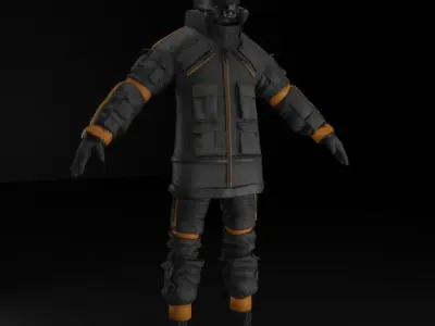 Cyberpunk Character Street Wear Low-poly 3D model
