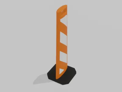 Vertical Traffic Cone Panel Low-poly 3D model