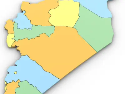 3d Political Map of Syria 3D model
