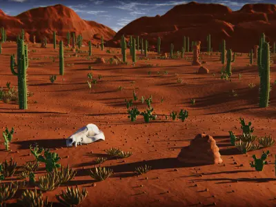 Stylized Desert Environment 3D model