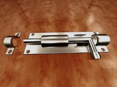 interior door lock-slide barrel bolt 3D print model
