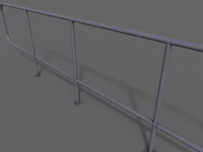 PBR Pedestrian Guard Rail Purple V5 Low-poly 3D model