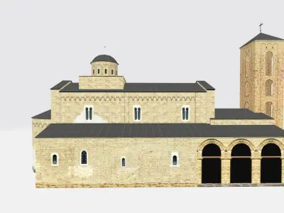 Landmark building  Low-poly 3D model