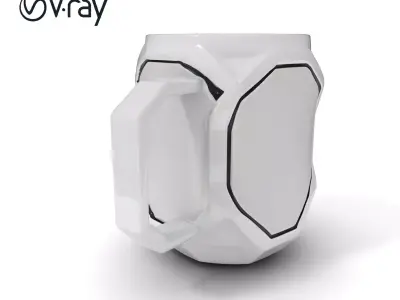 Futuristic Geometric Mug D Model Pack Low-poly 3D model