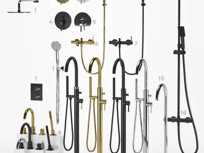 Omnires shower faucets Collection Y Set2 3D model