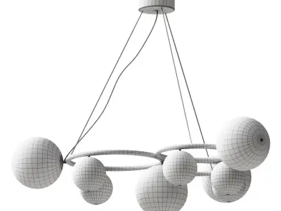 Glass Ball Molecular Chandelier 3D model
