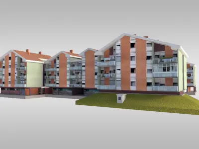 Suburban Condos 3 Low-poly 3D model