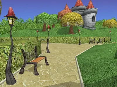 Fantasy village kit Low-poly 3D model