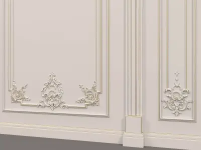 Wall Molding in Classic French style 16 3D model