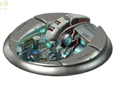 Space warehouse - ground door 3D model