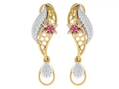 Women Pendant Earring Sets 3dm STL OBJ FBX Renders Details 3D print model 20