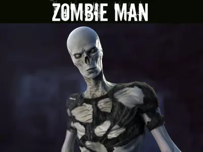 Zombie Man Low-poly 3D model