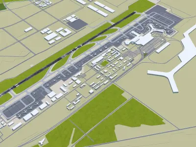 Harbin Taiping International Airport Low-poly 3D model