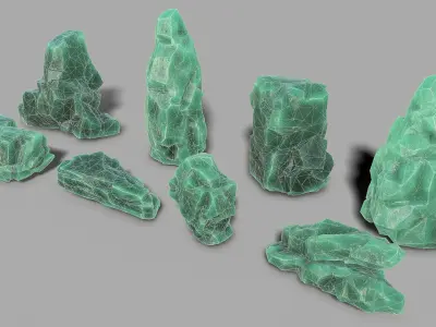 Mountain ice rocks - 3D Models PBR Pack 11 Low-poly 3D model