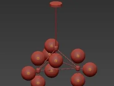 Untitled chandelier with six glass balls hanging from metal f... 3D model