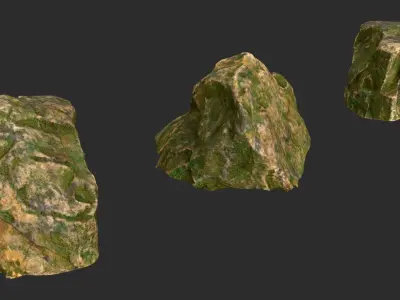 Photoscanned Rocks 01 Low-poly 3D model