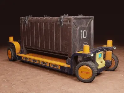 Sci-Fi Mining Transport Drone Low-poly 3D model