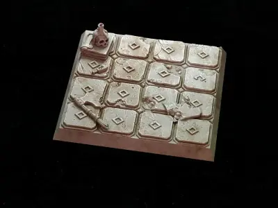 Miniature bases - Tomb or Crypt - Round and Square pack 3D print model