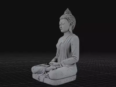Buddha Meditation Statue Spiritual 3D Model Low-poly 3D model