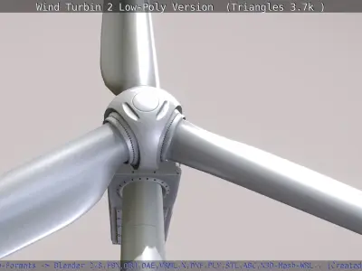 Rigged Wind Turbin 2 Low-Poly Version  Low-poly 3D model
