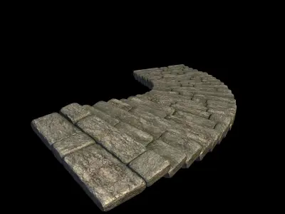 Heyang suburbs - stairs - stone staircase 02 3D model